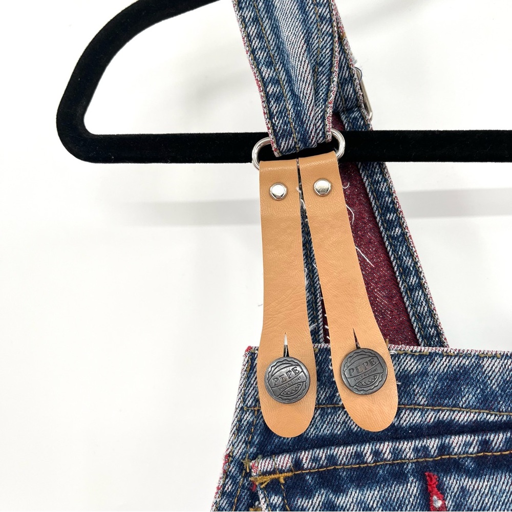 VINTAGE Denim Jumper Overalls Dress M Y2K 00s 90s Pinafore Jeans Pockets Vtg - Picture 11 of 11